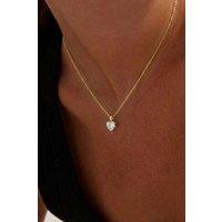 Serla Women's Gold Plated Diamond Heart Pendant Necklace