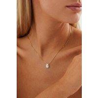 Serla Women's Gold Plated Diamond Pear Cut Necklace