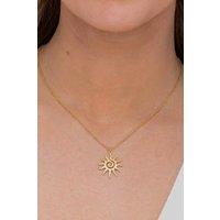 Serla Women's Gold Sun Swirl Pendant Necklace