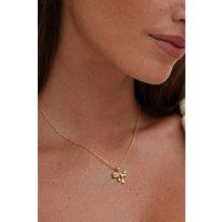 Serla Women's Gold Plated Bow Necklace