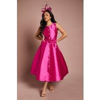 Coast Women's Petite Button Through Belted Prom Dress in Raspberry | Size: 8
