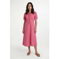 Wallis Women's Summer Broderie Smock Dress in Pink | Size: 18