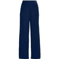 Lands' End Women's Wide Leg Velvet Trousers in Navy | Size: 12