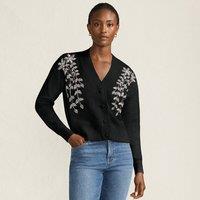 Lands' End Women's Diamante Front Cardigan in Black | Size: XS