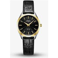 Rotary Women's Ultra Slim Black Leather Watch LS08011/04