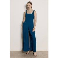 Apricot Women's Crepe Wide-Leg Jumpsuit in Blue | Size: 12
