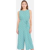 Yumi Women's Green Ditsy Culotte Jumpsuit | Size: 12