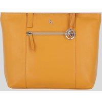 Ashwood Leather Women's 'Bray' Designer Leather Shoulder Bag with Secure Zip Pocket in Yellow