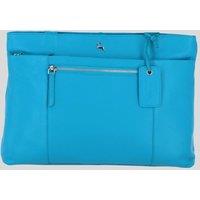 Ashwood Leather Women's 'Newport' Real Leather Multi-Pocket Shoulder Bag in Bright Blue