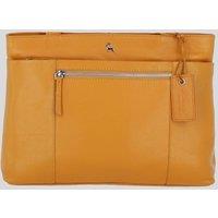 Ashwood Leather Women's 'Newport' Real Leather Multi-Pocket Shoulder Bag in Yellow