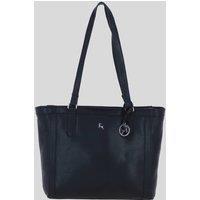 Ashwood Leather Women's 'Ballina' Genuine Leather Shoulder Bag with Silver Hardware in Black