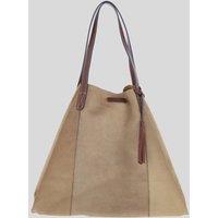 Brampton London Women's Real Suede Leather Shopper Bag with Leather Tassel Charm in Camel