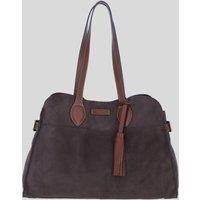 Brampton London Women's Real Suede Leather Shoulder Bag with Tassel Charm in Chocolate