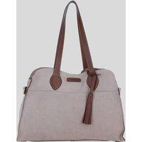 Brampton London Women's Real Suede Leather Shoulder Bag with Tassel Charm in Natural