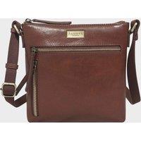 Assots London Women's RUE' Polished VT Real Leather Crossbody Bag in Brown