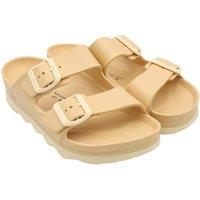 Avispas Women's Verona' TR Comfort Sole Two-Strap Summer Slide Sandals in Beige | Size: 9