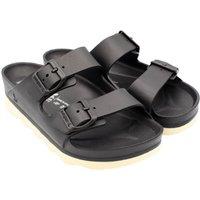 Avispas Women's Verona' TR Comfort Sole Two-Strap Summer Slide Sandals in Black | Size: 9