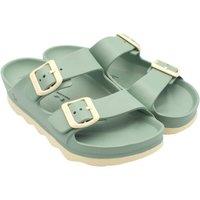 Avispas Women's Verona' TR Comfort Sole Two-Strap Summer Slide Sandals in Pale Green | Size: 8