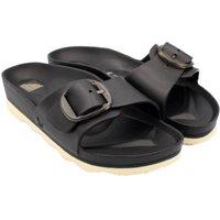 Avispas Women's Milano' TR Comfort Sole One-Strap Summer Slide Sandals in Black | Size: 4