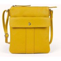 Assots London Women's 'AMBA' Soft Full Grain Real Leather Crossbody Bag in Yellow