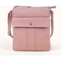 Assots London Women's 'AMBA' Soft Full Grain Real Leather Crossbody Bag in Peach