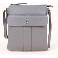 Assots London Women's 'AMBA' Soft Full Grain Real Leather Crossbody Bag in Grey