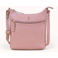 Assots London Women's SALLY' Pebble Grain Real Leather Crossbody Bag in Peach