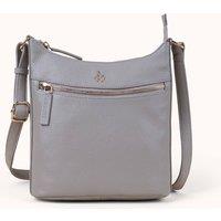 Assots London Women's SALLY' Pebble Grain Real Leather Crossbody Bag in Dark Grey