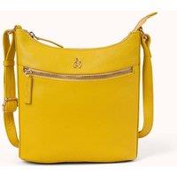 Assots London Women's SALLY' Pebble Grain Real Leather Crossbody Bag in Yellow