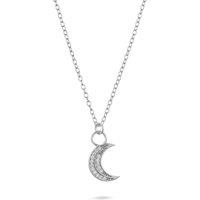 Gold Trip Women's Celestial Moon Necklace in Silver