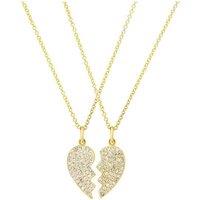 Gold Trip Women's Best Friends Heart Necklace Set in Gold