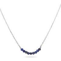 Gold Trip Women's Blue Lapis Beads Necklace in Silver