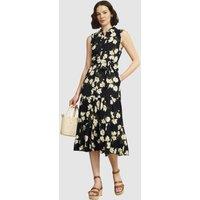 Hobbs London Women's Thea Sleeveless Shirt Dress in Dark Navy | Size: 8