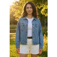Dusk Women's Denim Jacket in Blue | Size: 16