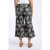 Weird Fish Women's Mossa Printed Linen Rich Culottes in Black | Size: 16