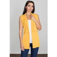 Love Lace Women's Lightweight Long Collar Vest for Styling in Yellow | Size: Small