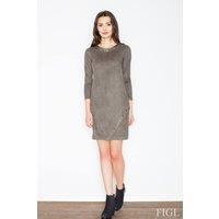 Love Lace Women's Suede Touch Mini Long Sleeve Dress Rings in Khaki | Size: Medium