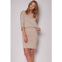 Love Lace Women's Cotton Day Dress with Blouse Skirt Look in Beige | Size: Large