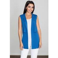 Love Lace Women's Lightweight Long Vest With Collared Comfort in Blue | Size: Small