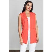 Love Lace Women's Lightweight Long Collar Vest Loose Fit in Red | Size: Medium