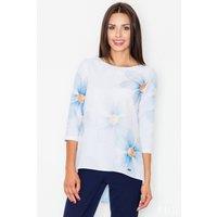 Love Lace Women's Elegant Knit Blouse With Basque Back in White | Size: Medium