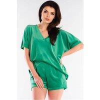 Love Lace Women's Pleasant Touch Velour Loose Fit Shorts in Green | Size: Large/XL