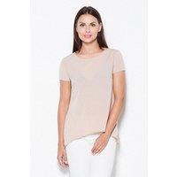 Love Lace Women's Airy Blouse with Extended Side Panels in Beige | Size: XL