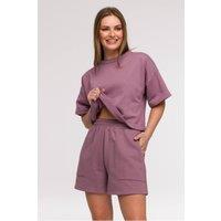 Love Lace Women's High Waist Casual Trapezoid Shorts with Pockets in Violet | Size: Large