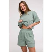 Love Lace Women's High Waist Elastic Pocket Summer Shorts in Green | Size: Medium