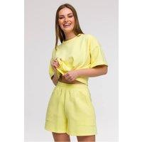 Love Lace Women's High Waisted Loose Fit Pocket Shorts in Yellow | Size: Medium
