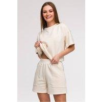 Love Lace Women's High Waist Loose Fit Shorts with Pockets in Beige | Size: XL
