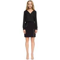 Love Lace Women's Smooth Airy V Neck Blouse Everyday Wear in Black | Size: Large