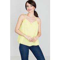 Love Lace Women's Loose Back Frill Blouse with Bust Creases in Yellow | Size: Large/XL
