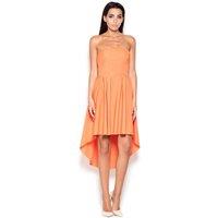 Love Lace Women's Asymmetrical Strapless Dress with Elastic in Orange | Size: Large